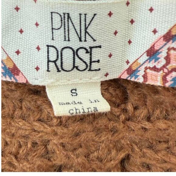 Pink Rose Warm Brown Open Front Cardigan | Small - Picture 3 of 5